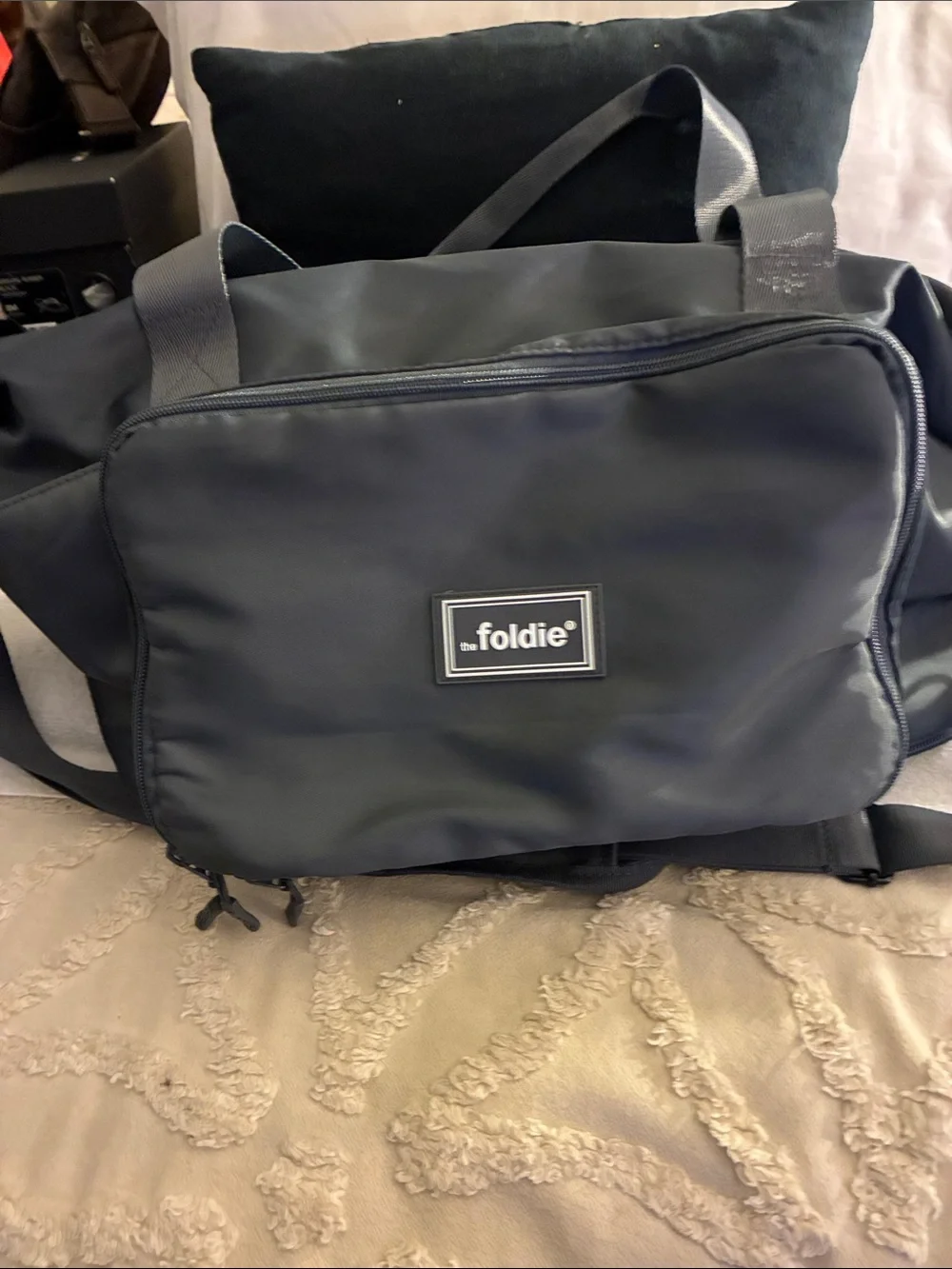 NWOT The Foldie Black Duffel Bag with Front Pocket-Great bag!!!
